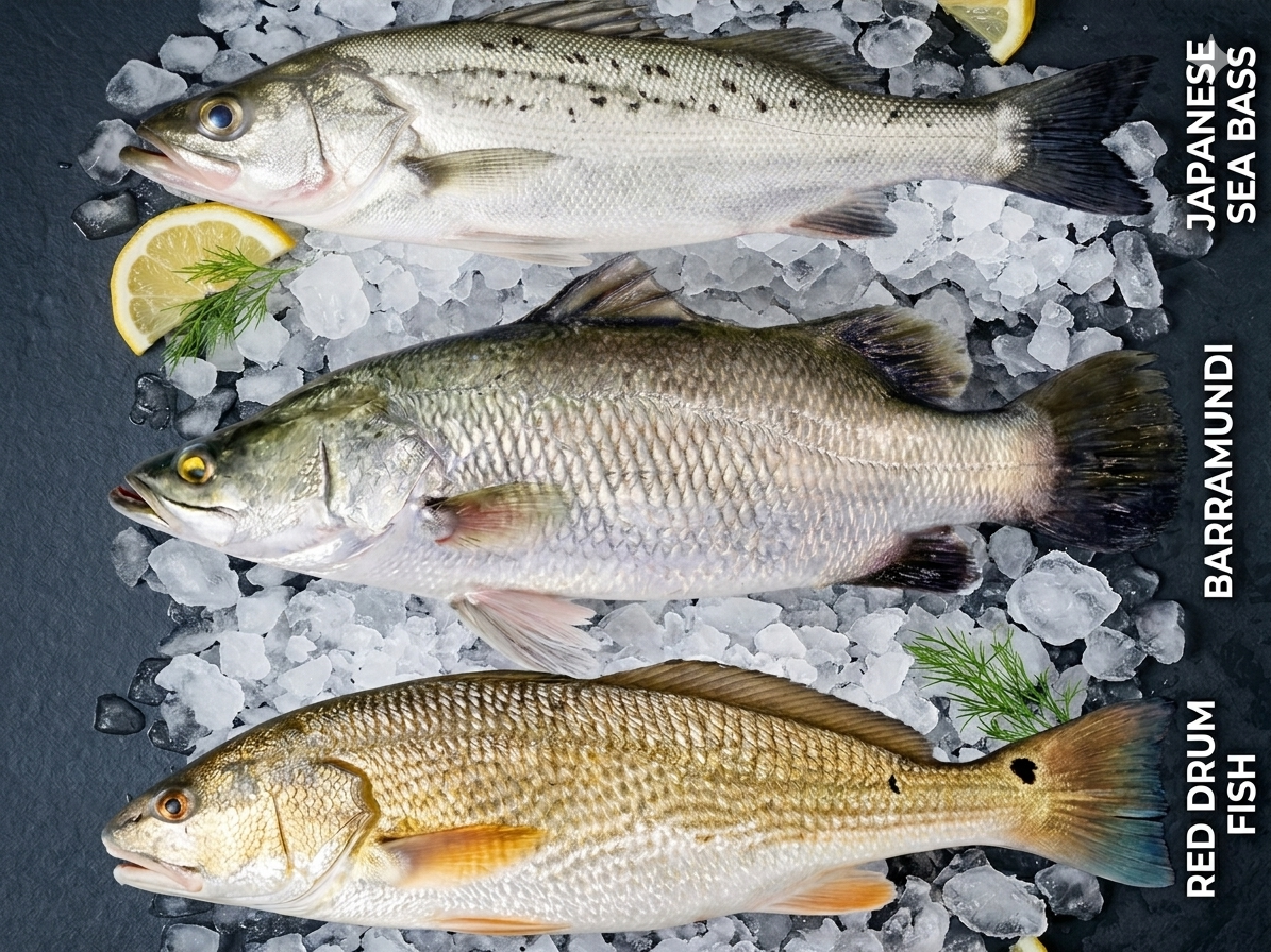 Comparison of Frozen Barramundi, Sea Bass, and Red Drum fillets by FFH Food Factory